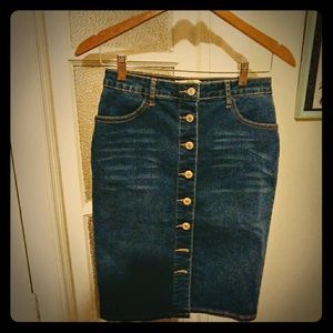 Button up button down jean skirt